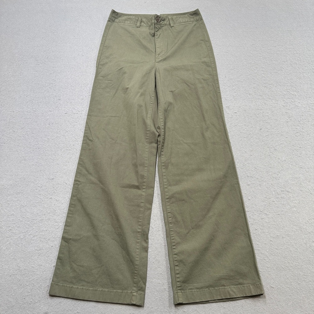 GAP Pants Women's 10 Tall Olive Green High Rise Stride Ankle Wide Leg Utility